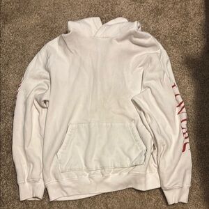 AMIRI White and Red Sweatshirt with Long Sleeves and High Collar